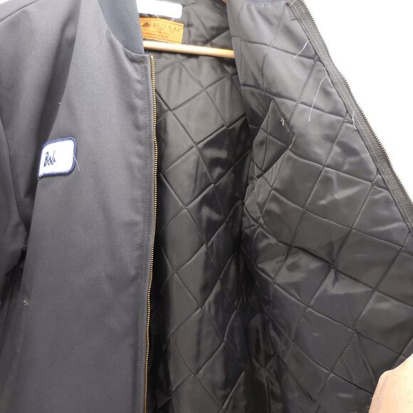 VTG Red Kap Denver Post 80s 90s Mechanic Quilted Jacket Dark Gray Size M Reg - Picture 4 of 6